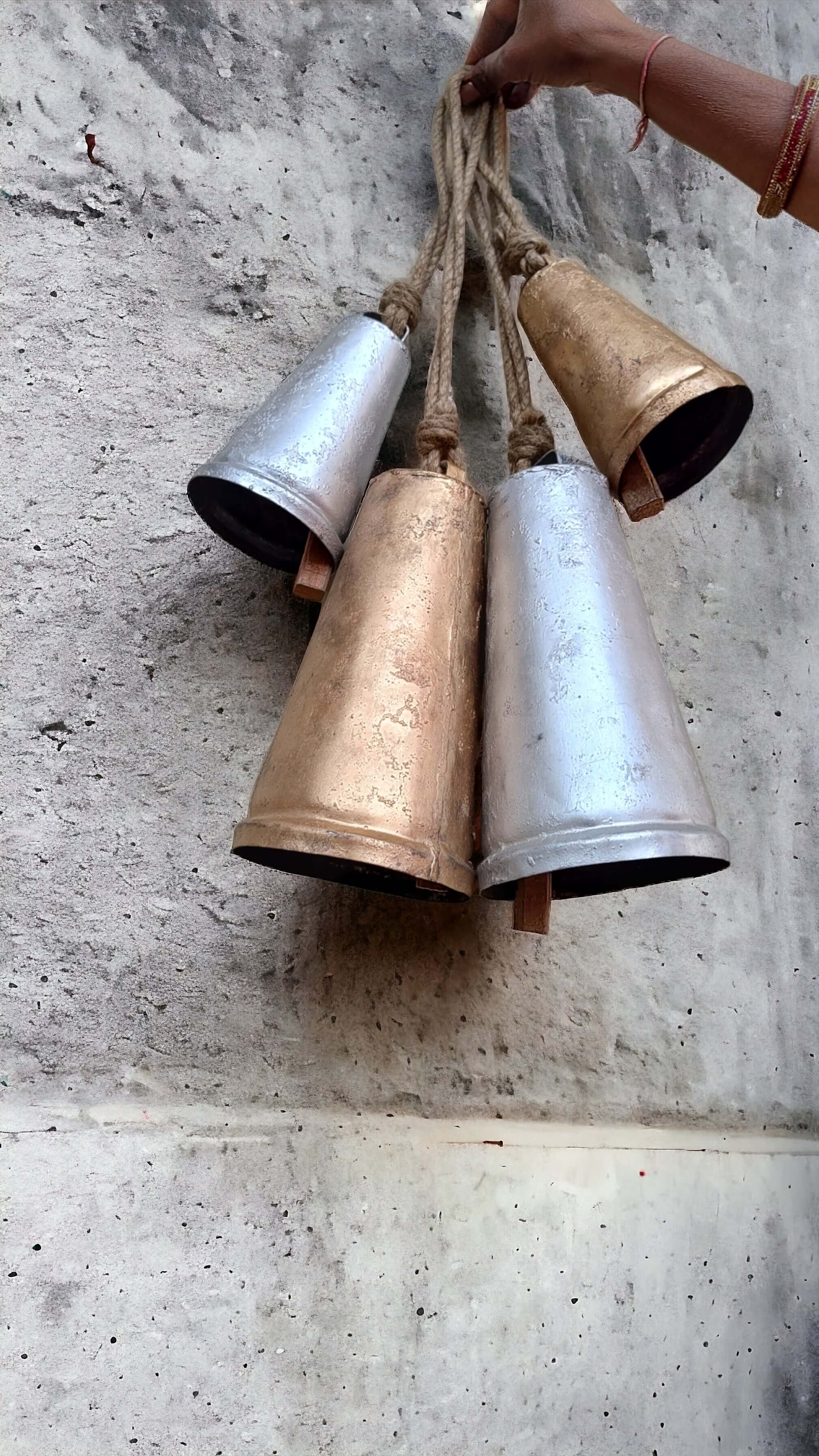 Rustic Iron Cow Bells - Set of 3 for Outdoor Décor